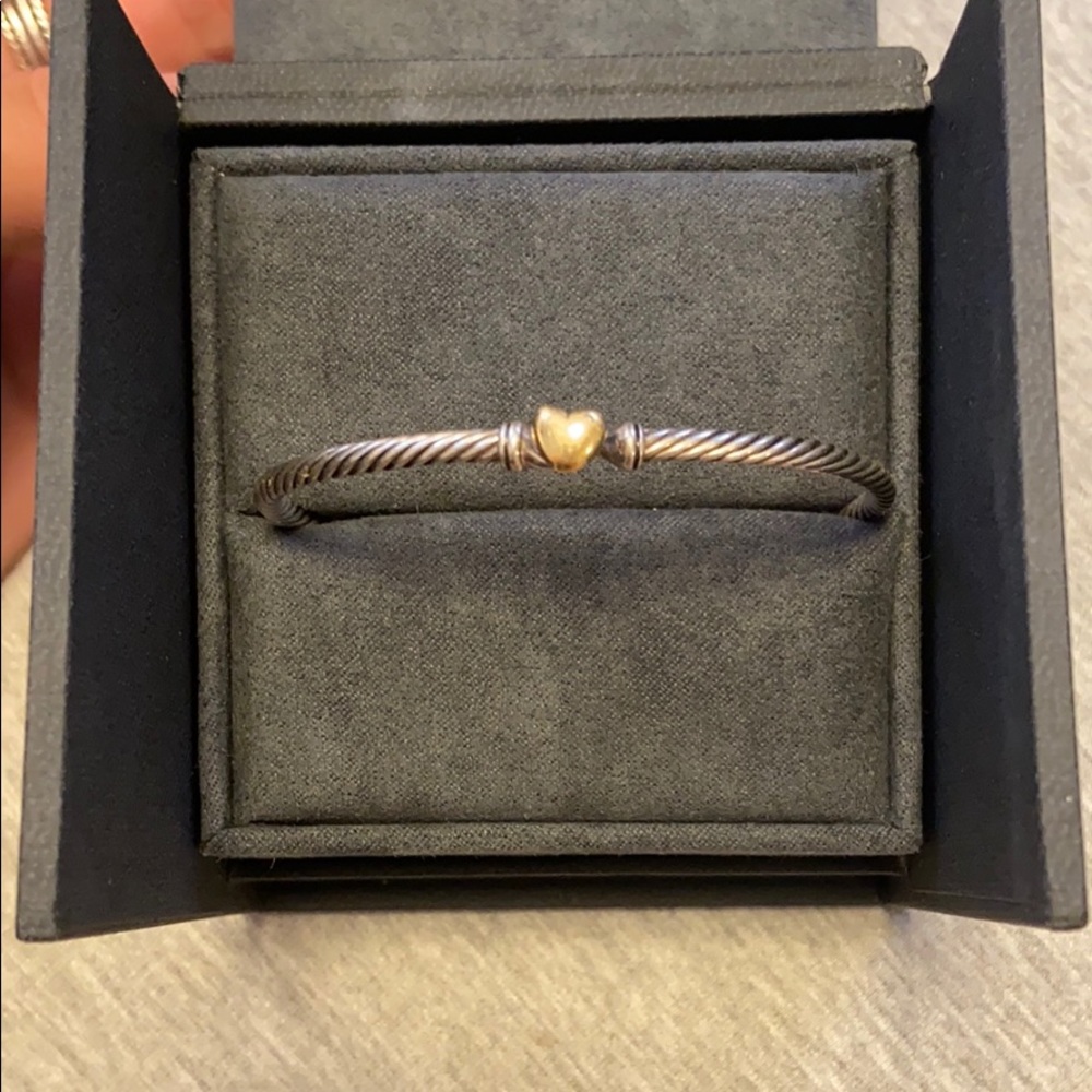 David Yurman heart bracelet with 18k gold, 3mm